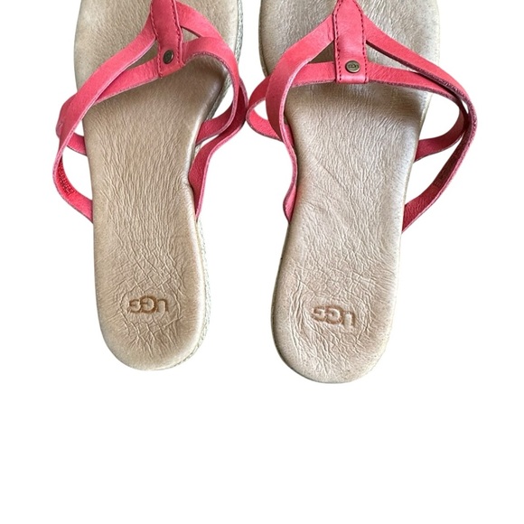 UGG Annice Pink  Leather Flip Flop Style Sandals Sz 9 - Picture 3 of 8